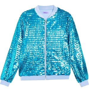 YIYI Mens Jacket Bomber Sequin Sparkly Varsity Unique Glitter